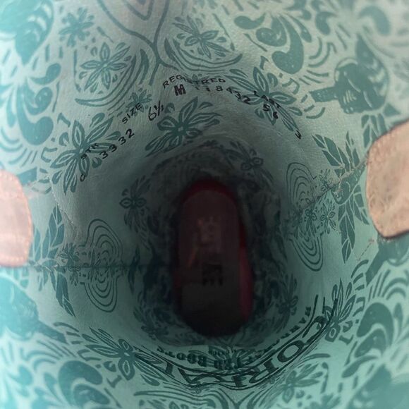 Corral Mint Inlay Glitter Snip Toe Boots - Picture 6 of 6